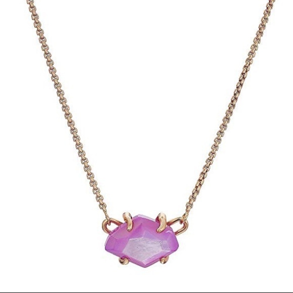 Kendra Scott Ethan Necklace in Lilac and Rose Gold